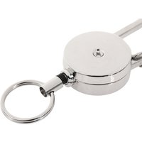 1pc Retractable Pull Key Ring Chain Clip Carabiner Holder Recoil Extends To 50cm
