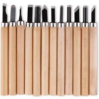 12pcs Wood Carving Chisels Set for Detailed Woodworking Basic Cutting DIY Hand Tools Gouges Knife Kit Craftsmanship