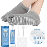 Anti Slip Sock Glue with Scraper and Template Sock Stopper Liquid DIY Sock Stop Agent for Socks Pet Socks Floor Mats Blankets