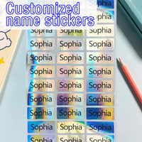 Customized name stickers-T1,personalized laser color pattern waterproof label stickers,books, cups,document labels
