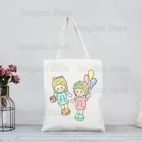 Wiederverwendbare Einkaufstasche mit Polly Pocket-Print, Bolsas De Tela, Lebensmittel-Shopper, Einkaufstasche, Jutetasche, Baumwolltasche, Jute Sacola