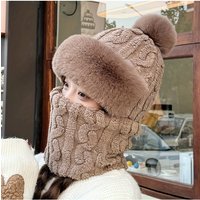 AliExpress NONE One-piece fleece warm earcup cap, outdoor winter cycling, thickened ear protection design, windproof face mask neck