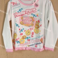 Japanese Replica Cartoon Mp Printed Sweet Daughter Clothing All Match Long-sleeved T-shirt Autumn New Bow Neck Cotton Tshirt