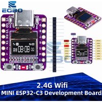 MINI ESP32-C3 Development Board, 2.4G WiFi/Bluetooth 4.0, 0.42" OLED Display, 4MB Flash, Ceramic Antenna, USB Type-C for Arduino