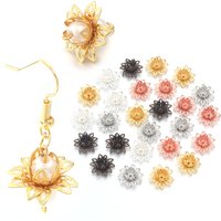 10pcs/lot 16mm 3D Copper lotus Flowers Base Connector Bead Cap Charms Setting DIY For Jewelry Making Components Findings