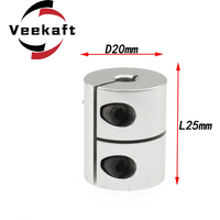 Rigid shaft coupler clamp stepper servo motor coupling 3d printer parts 3/4/5/6/6.35/8/10 D20L25 for creality cr10 ender-3