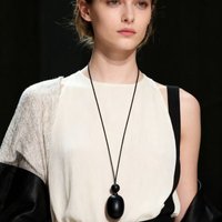 {MISS Jenny}INS Niche Design Necklace: Fruit Motif Long Black Sweater Chain, Adjustable & High-End Style M643