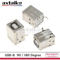 10PCS Square USB Socket USB B BF D Type Female 90 180 Degree PCB Welding Parent Connector For Printer Data Transmission Socket