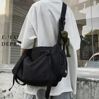 Unisex Oversized Crossbody Bag with Large Capacity and Street-Style Gothic Workmanship messenger bag men canvas bag
