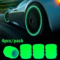 4PCS Luminous Car Tire Valve Cap Fluorescent Night Glowing Decor Motorcycle Bike Wheel Nozzle Dustproof Tyre Valve Stem Caps