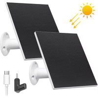 20W 5V Solar Panel IP65 Waterproof Solar Charging Panel for Outdoor Security Camera Micro USB & Type-C Port 9.8Ft Charging Cable
