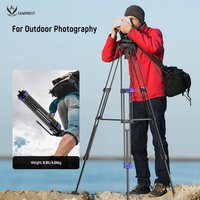 75" Aluminum Tripod with Fluid Head, 8kg Load Portable for DSLR/Smartphone - Wedding/Travel