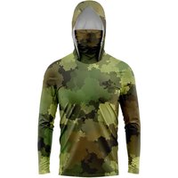 Mens Sea Fishing Long Sleeve Fishing Hoodie T-shirts Anti-Uv Sun Protection Hoodies Face Mask Apparel Hunting Upf50 Hoodie