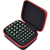 Battery Storage Box Portable Hard Organizer Holds 44AA AAA Batteries Waterproof Shockproof Case for Home Travel & Electronics