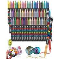 Acrylic Markers Brush Tip Paint Marker 12-72 Colors Acrylic Paint Pen for Rock Canvas Wood Ceramic Adult Coloring DIY Crafts