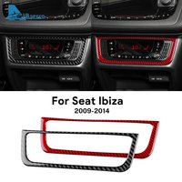 For Seat Ibiza 6j 2009 2010 2011 2012 2013 2014 Real Soft Carbon Fiber Sticker LHD RHD Car Central Control AC Frame Panel Trim