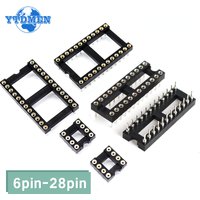 10PCS IC Socket Connector Round Hole 2.54mm Socket DIP 6 8 14 16 18 20 28 Pin Free Shipping