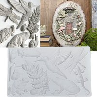 Dewdrop Pond Insect Silicone Mold Fondant Cake Decorating Clay,Sugarcraft Cupcake Top Chocolate Baking Tool Decor Furniture Mold