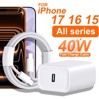 PD 40W Charger USB C Fast Charging Cable For iPhone 17 16 15 Pro Max Air Mini Type C Data line Quick Phone Charger Power Adapter