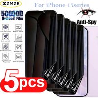 5Pcs Full Cover Privacy Hydrogel Film for iPhone 17 16 15 Pro Max 17e 16e 14 13 12 11 Pro Air 15 14 Plus Anti-Scratch Protectors