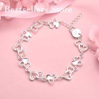 925 sterling silver 8-inch exquisite heart-shaped zircon bracelet for women's fashion accessories, wedding party jewelry