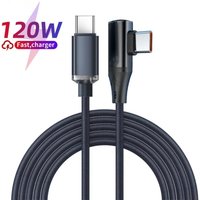 PD 6A 120W Fast Charging Data Cord 90 Degree Elbow USB C To USB C Phone Wire Type C To Type C Quick Charging Data Cable