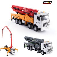 HUINA 1/18 RC Alloy Cement Pump Truck 11CH Wireless Remote Control Engineering Vehicle 2.4G RC Car Model Children's Toy 1381