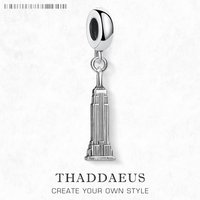 Skyscraper Building Dangle Charm Pendant For Women Men 925 Sterling Silver Trendy Brand New Gift