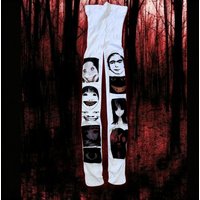 Y2K style punk character pattern tight fitting women's punk black sexy funny niche socks women's fashion casual Lolita girl