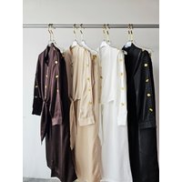 Elegant Shirt Set for Women with Metal Buckle Bow Tie Two Piece Suite Loose Fit High End Feeling Breathable Lightweight Summer image 4