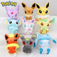 Pokemon Q Version Sylveon Espeon Umbreon Vaporeon Plush Toys Keychain Kawaii Leafeon Jolteon Flareon Glaceon Peluche Dolls Gifts
