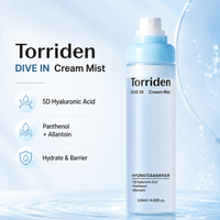 Torriden DIVE IN Hyaluronic Acid Cream Mist 120ml Hydrating Barrier Repair Facial Spray Long Lasting Moisturizing Soothing Skin