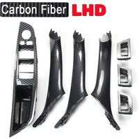 Carbon Fiber RHD LHD Car Interior Door Handle Fit For BMW 5 series F10 F11 520d 525d 530d 535i Inner Panel Pull Trim Cover