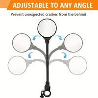 AliExpress NONE Bicycle Mirror Bike Handlebar Rearview Mirror Rotatable and Adjustable Wide Angle Rear View Shockproof Convex Mirror Universal
