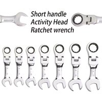 Short Handle Wrench Activity Ratchet Plum Blossom Dual Purpose Wrench Two-Way Power Saving Repair Hand Tools 8mm-17mm