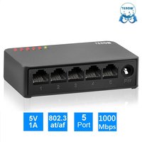 TEROW 5-Port 8-Port Gigabit Switch, 10/100/1000Mbps Ethernet Network Switch with 802.3at/af, Compact Plug-and-Play Silent Design