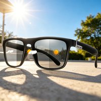 Photochromic Cycling Sunglasses for Men and Women Classic Square Frame Glasses for Cycling Running Hiking and Fishing Unisex