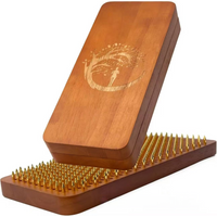 2x Sadhu Board Easy to Use Premium Beginners for Adults Standing on Nails Wooden Yoga Board for Acupressure and Meditation