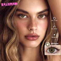 UYAAI Lustra NEW Series Colored Contacts 2Pcs Green Contact Lenses Black/Brown/Blue Contacts Lens Yearly for Party Daily Makeup
