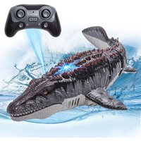 RC Mosasaurus Dinosaur Boat Toy 2.4GHz Remote Control Electric Water Animal Ship for Kids Outdoor Pool Summer Boys Birthday Gift