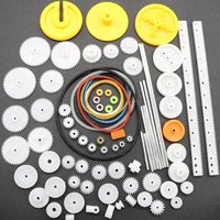 82Pcs/set Plastic Gears Set Model Robot Reduction Gears Motor Wheels Pulley Toys Accessories Hardware For Toy Robot