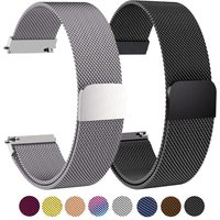 Edelstahl-Milanese-Armband mit Rücklauf, magnetisches Armband, 18 mm/20 mm/22 mm Ersatzarmband