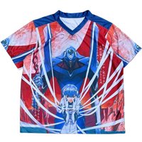 Men's Neon Genesis Evangelion Rei Ayanami EVA Mark.06 3D Printed V-Neck Jersey Tee Stylish Casual Wear for Anime Fans