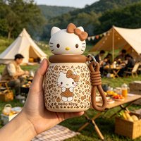 X&W Sanrio Hello Kitty 250ml Mini Insulated Cup Portable Stainless Steel Tumbler with Lanyard Insulated Water Bottle for Kids