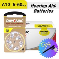 100%NEW 6-60Pcs Hearing Aid Batteries A10 ZA10 10A P10 PR70 High Performance Zinc Air Battery For Mini Digital Hearing Aid