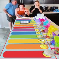 Rainbow Emoji Bottle Roll Game Table Runner Writeable Reward Punishment Carnival Bachelorette Interactive Game Decor Supplies