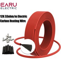 50-200 Meters Infrared Warm Floor Cable 12K 33ohm/m Electric Carbon Heating Wire Coil 3.0mm Fiber Wire Floor Hotline Thickening