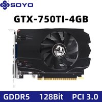 SOYO NVIDIA GeForce GTX 750Ti 4GB DDR5 128bit PCIe3.0x16 Gaming Video Card 28NM with CUDA PC Game DVI HDMI VGA Computer componen