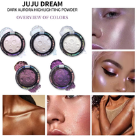 Planet 3D Highlighter Powder – 5 Shades Glow for Face,Eyes & Body,Moon Design, Contour & Brighten,Unisex,Certified, Skin-Safe