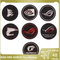 PC Case Host Fan Sticker ROG MSI AORUS Label Gold-plated Cooling Fan Stick Chassis Sticker GPU Decorative Sticker